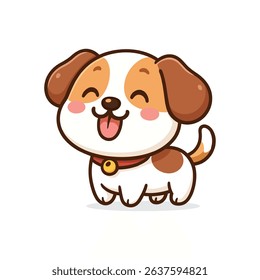 Adorable Cartoon Puppy Vector Illustration