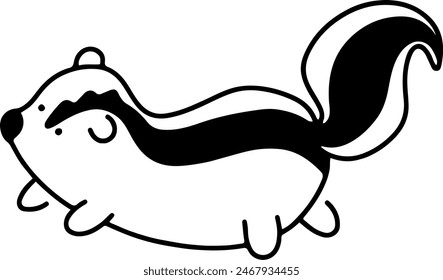 Adorable Cartoon Skunk Vector Illustration