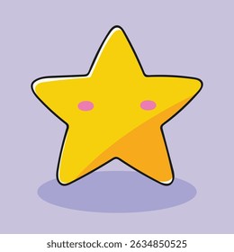 Adorable Cartoon Star Clipart – Yellow Star on Pastel Background