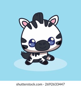 Adorable Cartoon Zebra Vektor Design von eare studio