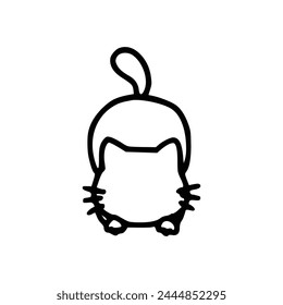 adorable cat animal cartoon character sticker flat face hand draw elegant creative cat design