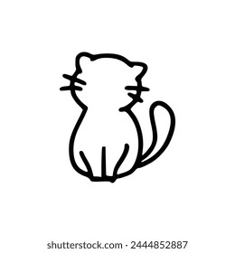 adorable cat animal cartoon character sticker flat face hand draw elegant creative cat simple vector sketch design
