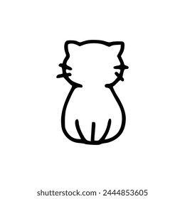 adorable cat animal cartoon character sticker flat face hand draw elegant creative cat simple vector sketch design