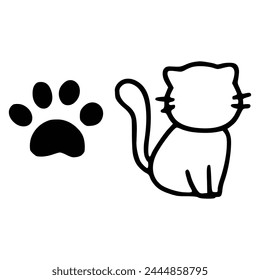 adorable cat animal cartoon character sticker flat face hand draw elegant creative cat simple vector sketch design