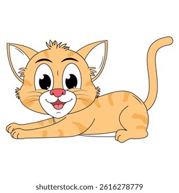 Adorable Cat Animal Cartoon Illustration Design