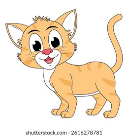 Adorable Cat Animal Cartoon Illustration Design