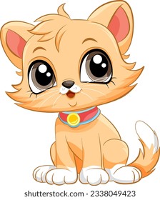 Adorable Cat Cartoon Character illustration