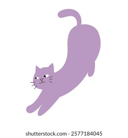  Adorable cat in cartoon style. Isolated, vector. 