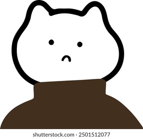 Adorable Cat Character in Turtleneck Vector | Cute Minimalist Design