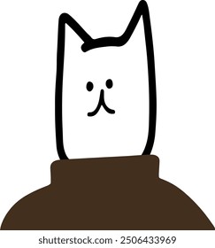 Adorable Cat Character in Turtleneck Vector | Cute Minimalist Design