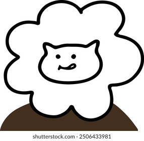 Adorable Cat Character in Turtleneck Vector | Cute Minimalist Design