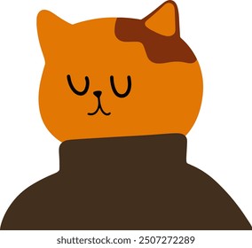 Adorable Cat Character in Turtleneck Vector | Cute Minimalist Design