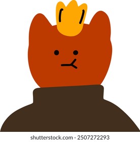 Adorable Cat Character in Turtleneck Vector | Cute Minimalist Design