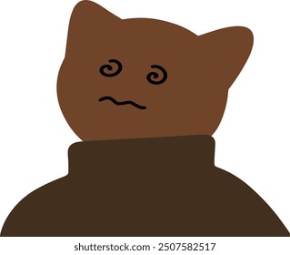Adorable Cat Character in Turtleneck Vector | Cute Minimalist Design