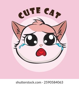 Adorable cat expression vector with various cute emotions, perfect for stickers, prints, social media, and more. High-quality, scalable, and ideal for designers, cat lovers, and creative projects!