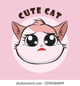 Adorable cat expression vector with various cute emotions, perfect for stickers, prints, social media, and more. High-quality, scalable, and ideal for designers, cat lovers, and creative projects!