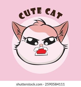 Adorable cat expression vector with various cute emotions, perfect for stickers, prints, social media, and more. High-quality, scalable, and ideal for designers, cat lovers, and creative projects!