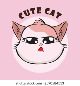 Adorable cat expression vector with various cute emotions, perfect for stickers, prints, social media, and more. High-quality, scalable, and ideal for designers, cat lovers, and creative projects!