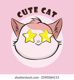 Adorable cat expression vector with various cute emotions, perfect for stickers, prints, social media, and more. High-quality, scalable, and ideal for designers, cat lovers, and creative projects!