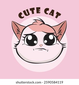 Adorable cat expression vector with various cute emotions, perfect for stickers, prints, social media, and more. High-quality, scalable, and ideal for designers, cat lovers, and creative projects!