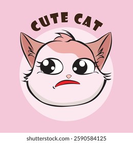 Adorable cat expression vector with various cute emotions, perfect for stickers, prints, social media, and more. High-quality, scalable, and ideal for designers, cat lovers, and creative projects!