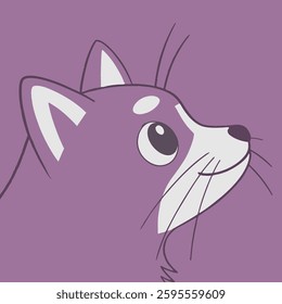 Adorable cat head vector illustration, fully editable vector art design