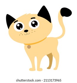 Adorable cat illustration. 2d, vector.