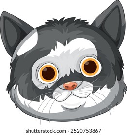 Adorable gato ilustración con ojos grandes