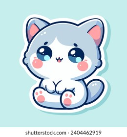 Adorable cat love vector illustration template. Cute and funny cats doodle vector set. Cartoon cat or kitten characters design collection with flat color