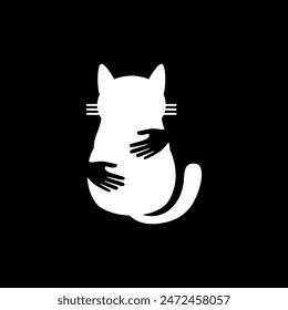 Adorable Cat Pet Care Modernes Logo Design Vektorgrafik