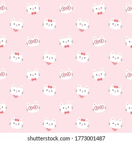 Patrón de repetición de fondo sin fisuras de gatos, fondo de fondo de papel pintado, fondo de patrón sin costura