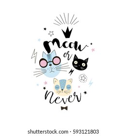 adorable cat tee graphic for kids