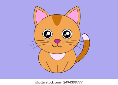 Adorable Cat Vector Graphic for Web and Print, Premium Cat Illustration for All Creative Projects.