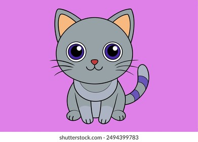 Adorable Cat Vector Graphic for Web and Print, Premium Cat Illustration for All Creative Projects.