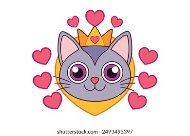 Adorable Cat Vector Illustration Cartoon, Clipart, and Line Art Design for Printable Graphics.