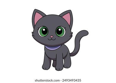 Adorable Cat Vector Illustration Cartoon, Clipart, and Line Art Design for Printable Graphics.