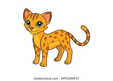 Adorable Cat Vector Illustration Cartoon, Clip art, Line Art Design