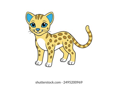 Adorable Cat Vector Illustration Cartoon, Clip art, Line Art Design