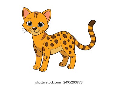 Adorable Cat Vector Illustration Cartoon, Clip art, Line Art Design