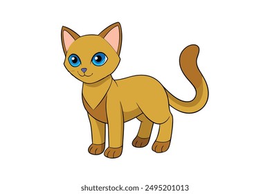 Adorable Cat Vector Illustration Cartoon, Clip art, Line Art Design