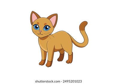 Adorable Cat Vector Illustration Cartoon, Clip art, Line Art Design