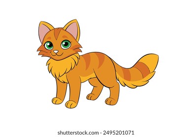 Adorable Cat Vector Illustration Cartoon, Clip art, Line Art Design