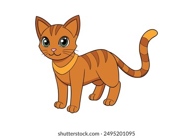 Adorable Cat Vector Illustration Cartoon, Clip art, Line Art Design