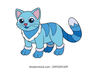 Adorable Cat Vector Illustration Cartoon, Clip art, Line Art Design