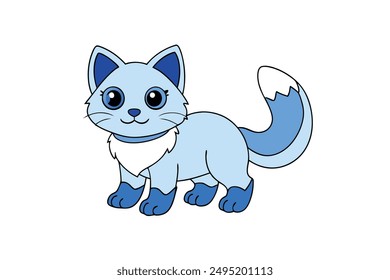 Adorable Cat Vector Illustration Cartoon, Clip art, Line Art Design