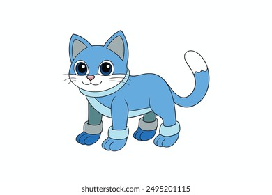 Adorable Cat Vector Illustration Cartoon, Clip art, Line Art Design
