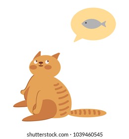 Adorable cat is waiting for food