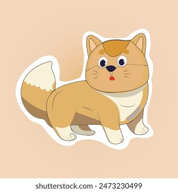 Adorable diseño de Vector de pegatina de pared de gato - Ilustración