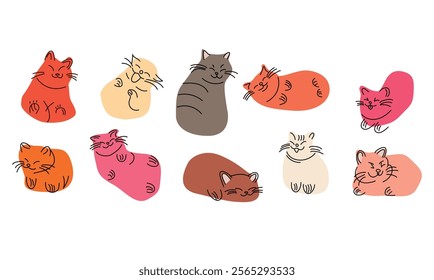 Adorable Cats Collection - Cute and Playful Feline Doodles