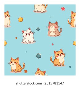 Fundo com padrão de gatos adoráveis